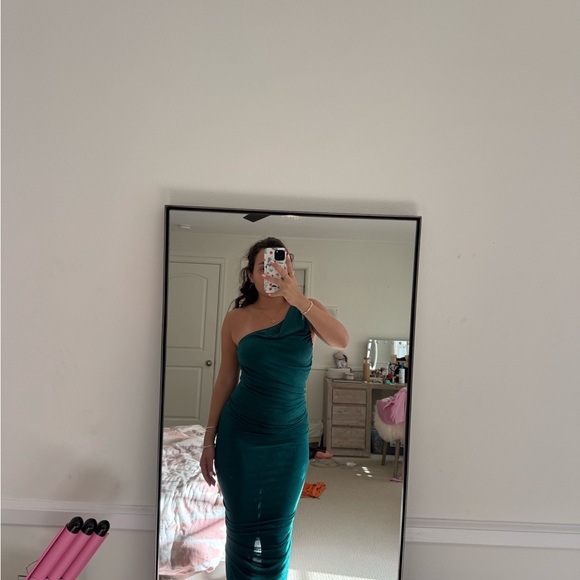 Princess Polly Teal One-Shoulder Dress - Picture 2 of 3